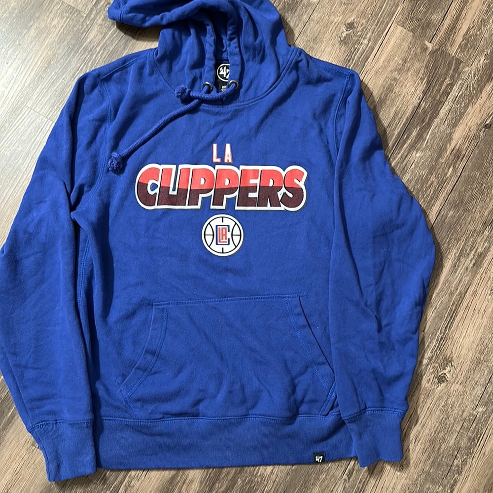47 LA Clippers Hoodie Sweatshirt Blue Med